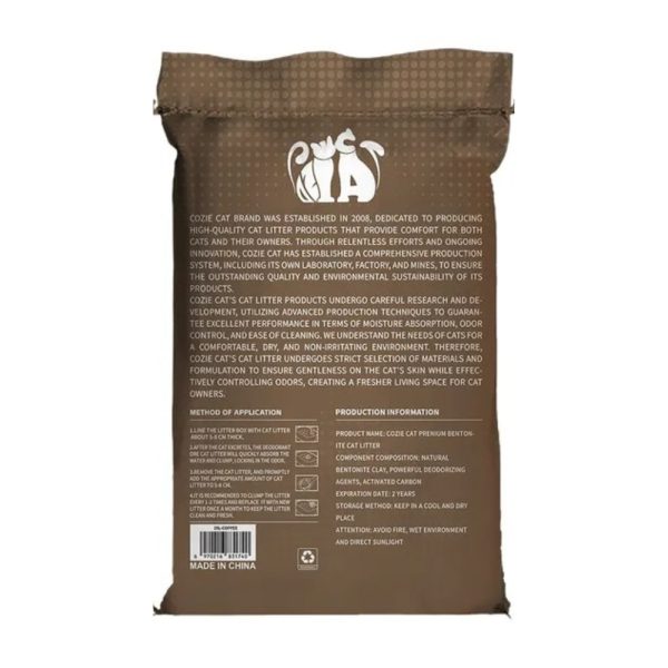 Cozie Cat Arena Aglomerante para Gato - Café 20 kg - Imagen 2