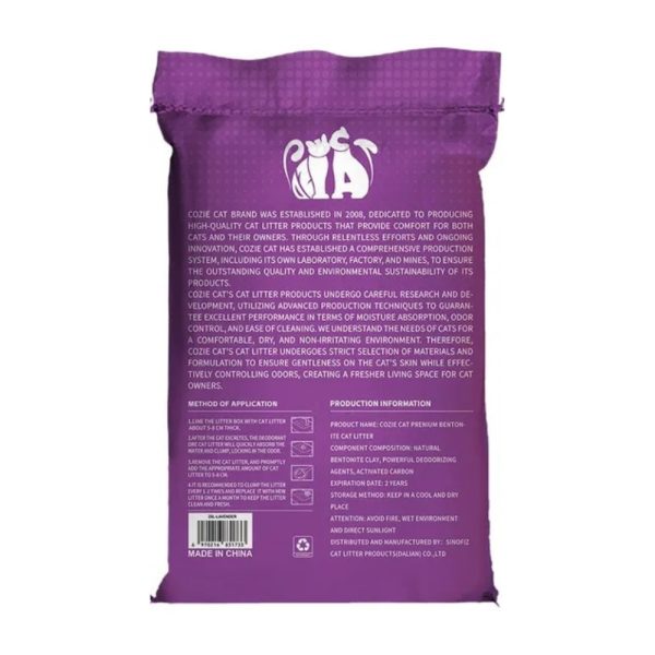 Cozie Cat Arena Aglomerante para Gato - Lavanda 20 kg - Imagen 2