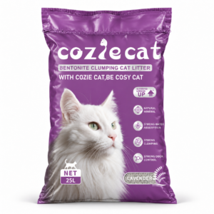Arena Cozie Cat 20 kg Aglutinante con Carbón Activo – Aroma Lavanda