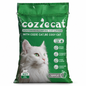 Arena Cozie Cat 20 kg Aglutinante con Carbón Activo – Aroma Manzana