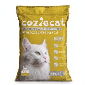 Arena Cozie Cat 20 kg Aglutinante con Carbón Activo – Aroma Limón